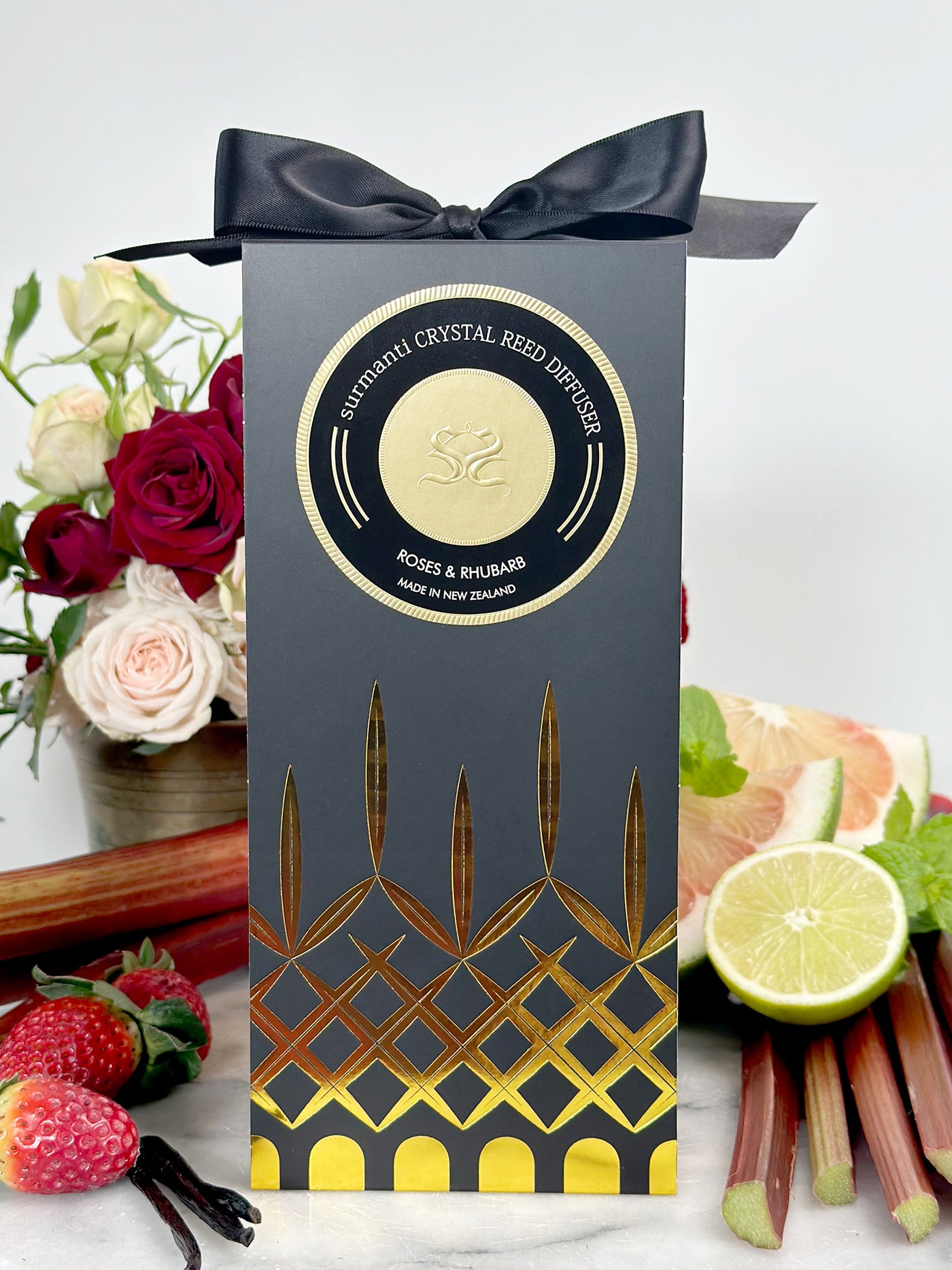 Roses & Rhubarb Crystal Series Reed Diffuser - Small Rooms 100mL