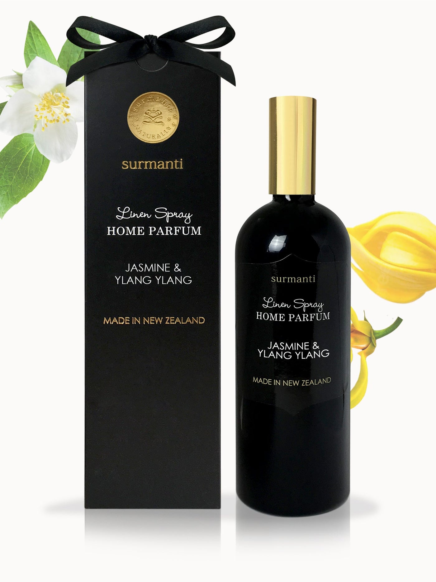 Jasmine & Ylang Ylang Linen Spray Home Parfum (200 ml) - Surmanti - Made In New Zealand